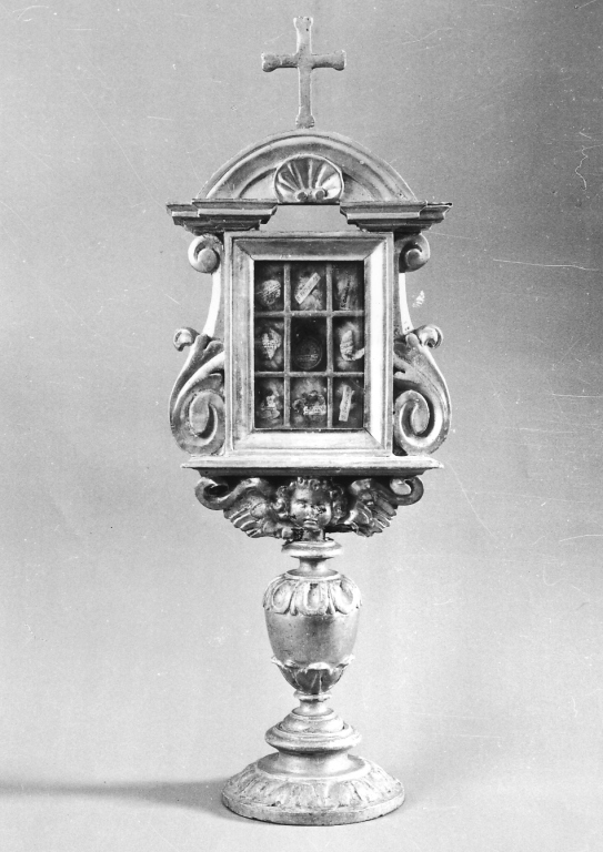 reliquiario - a ostensorio, coppia - ambito laziale (sec. XVII)