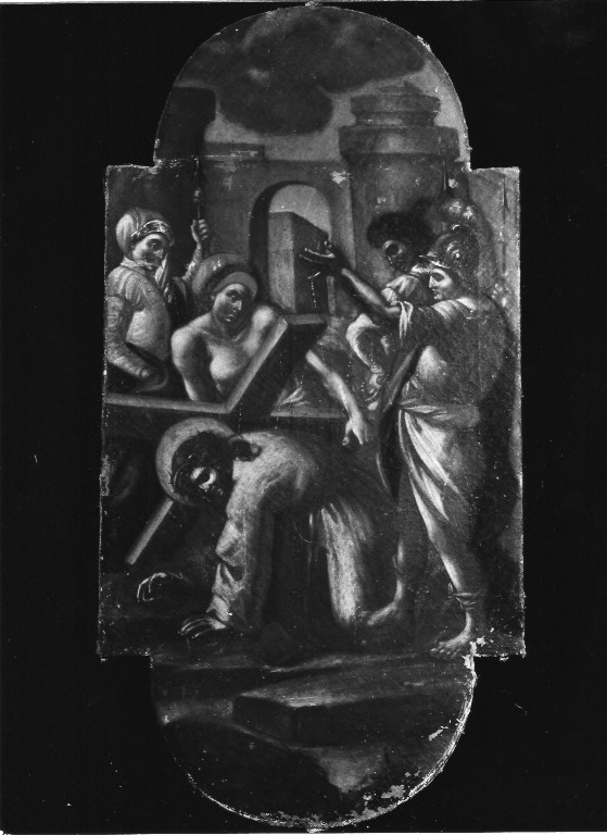 stazione III: Gesù cade sotto la croce la prima volta (dipinto) - ambito napoletano (sec. XVIII)