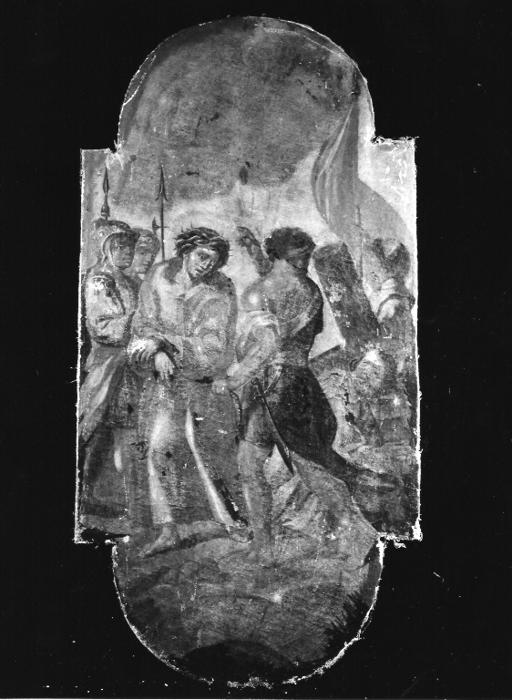 stazione V: Gesù aiutato da Simone il Cireneo a portare la croce (dipinto) - ambito napoletano (sec. XVIII)