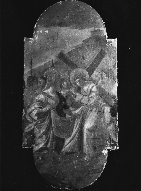 stazione VI: Gesù asciugato dalla Veronica (dipinto) - ambito napoletano (sec. XVIII)