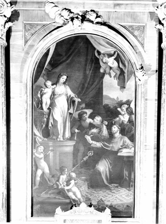 Madonna con Bambino e San Bonaventura con il beato Andrea Conti (dipinto) di La Piccola Niccolò (sec. XVIII)