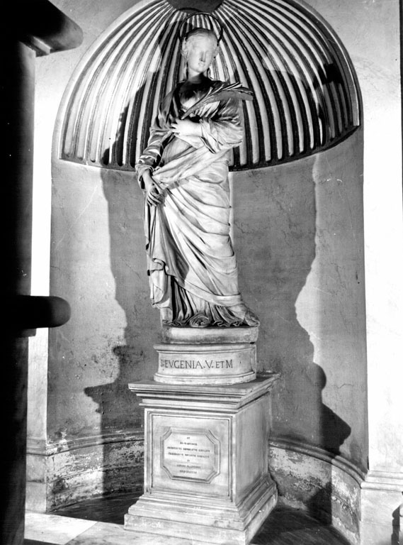 Sant'Eugenia (statua) di Peroni Giuseppe (sec. XVII) <br>Condizioni d'uso: <a class='link-esterno' href='https://docs.italia.it/italia/icdp/icdp-pnd-circolazione-riuso-docs/it/v1.0-giugno-2022/testo-etichetta-BCS.html' target='_bcs'>Beni Culturali Standard (BCS)</a>