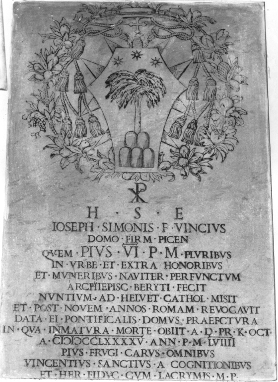 lapide tombale - ambito romano (sec. XVIII)