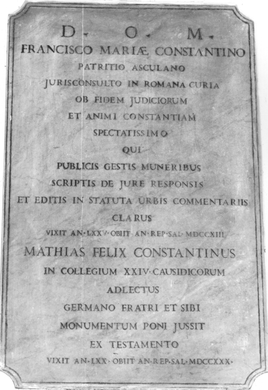 lapide tombale - ambito romano (sec. XVIII)