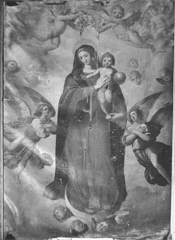 Madonna con Bambino e angeli (pala d'altare) - ambito laziale (sec. XVIII)