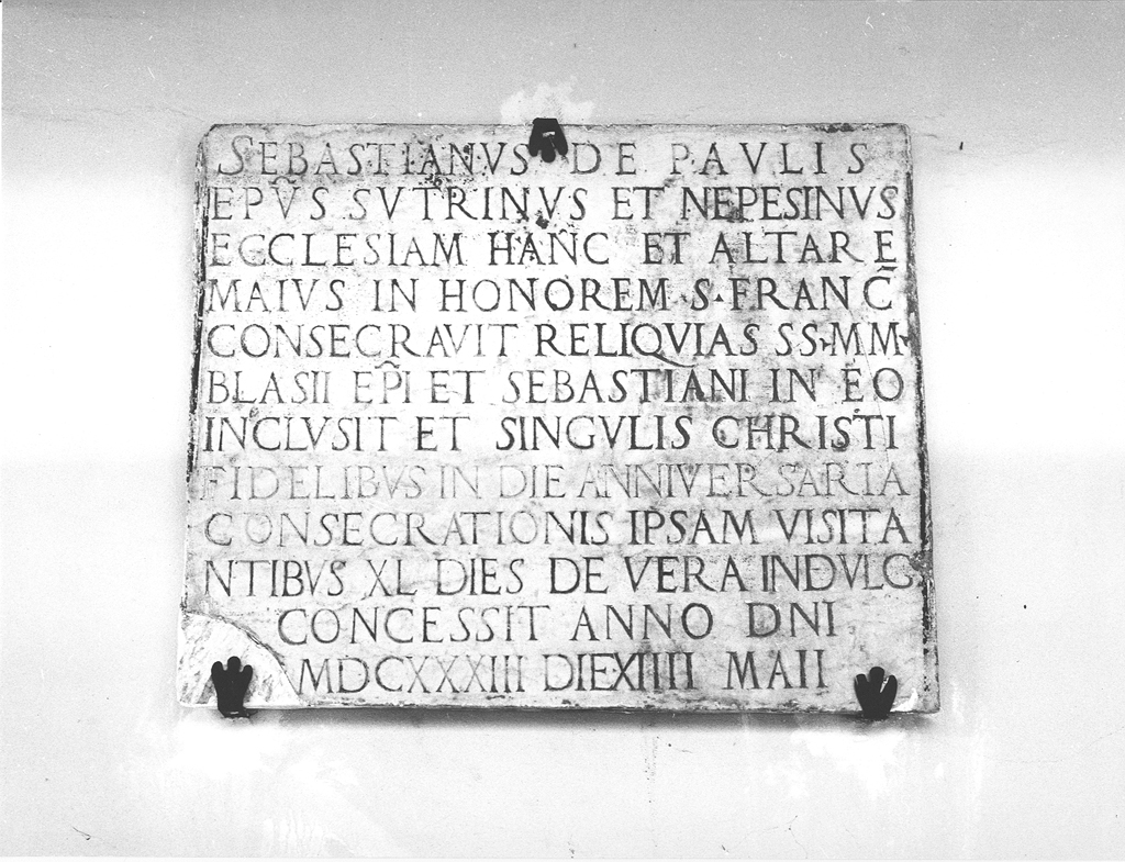 lapide - ambito Italia centrale (sec. XVII)