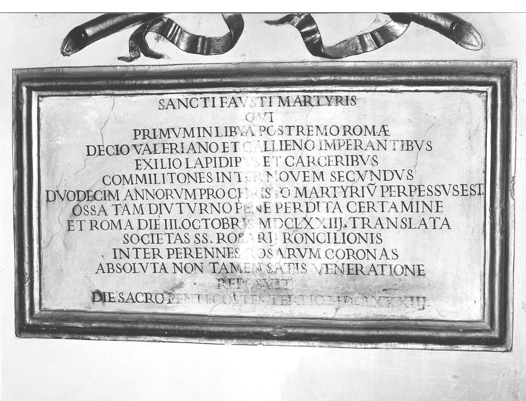 lapide - ambito laziale (sec. XVII)