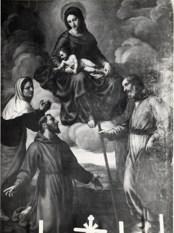 Madonna con Bambino e Santi (dipinto) di Turchi Alessandro detto Orbetto (attribuito) (primo quarto sec. XVII)