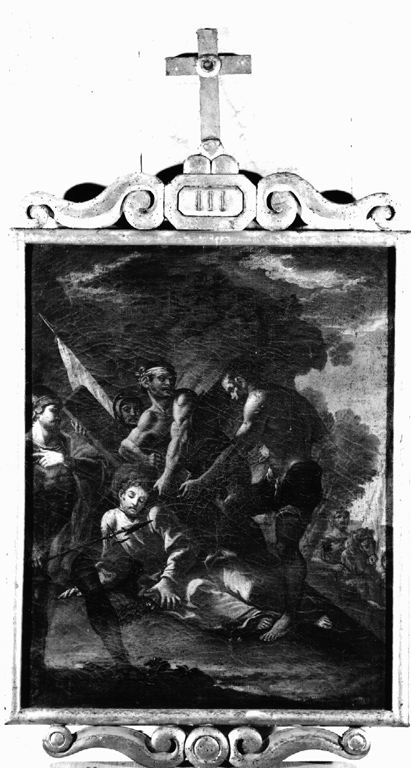 stazione III: Gesù cade sotto la croce la prima volta (Via Crucis) - ambito laziale (fine/inizio secc. XVIII/ XIX)