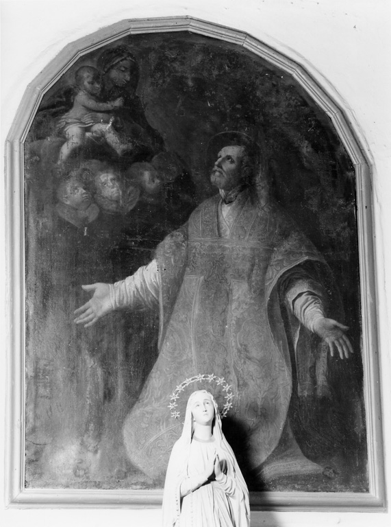 San Filippo Neri ha la visione della Madonna con Bambino (dipinto) - ambito laziale (fine/inizio secc. XVII/ XVIII)