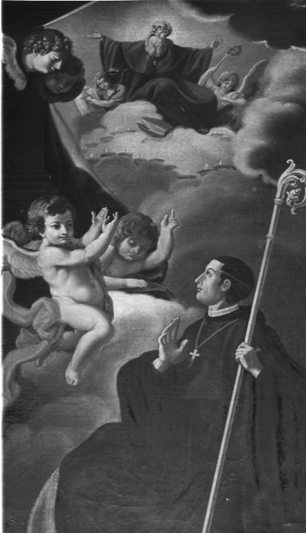 San Mauro ha la vione di San Benedetto (dipinto) - ambito laziale (sec. XVIII)
