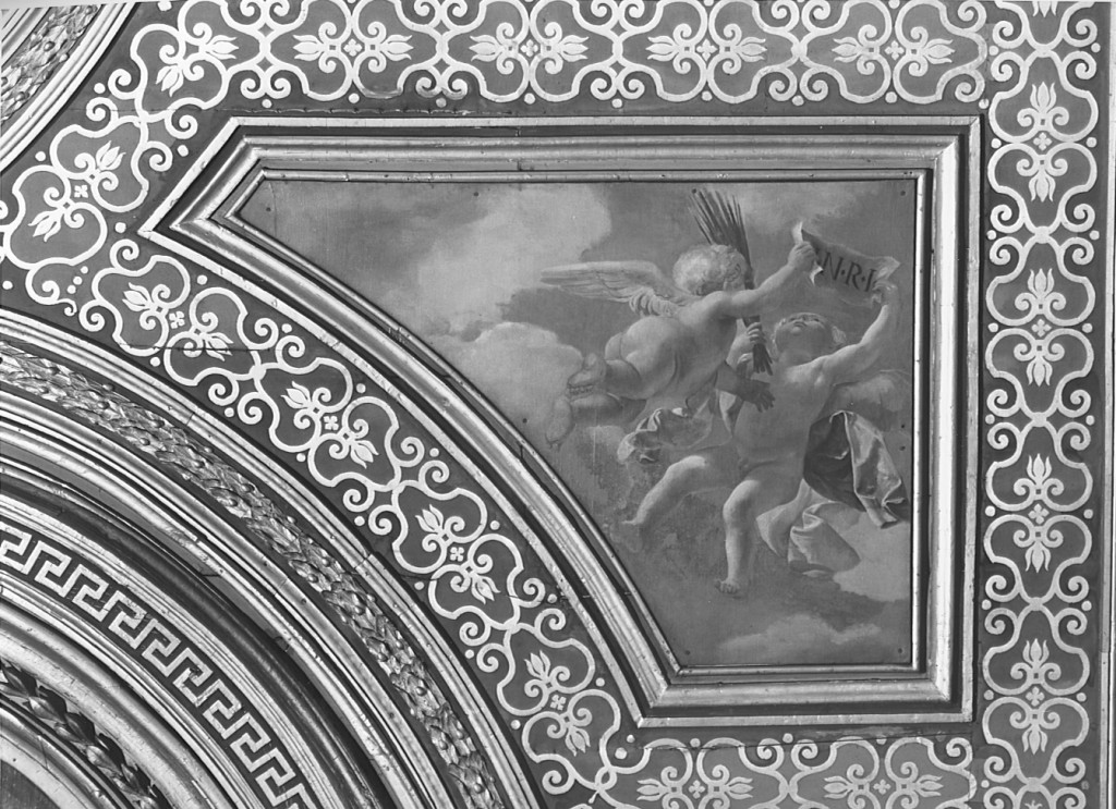 angeli con i simboli della passione (dipinto) di Gherardi Filippo, Cali Giovanni (sec. XVII)