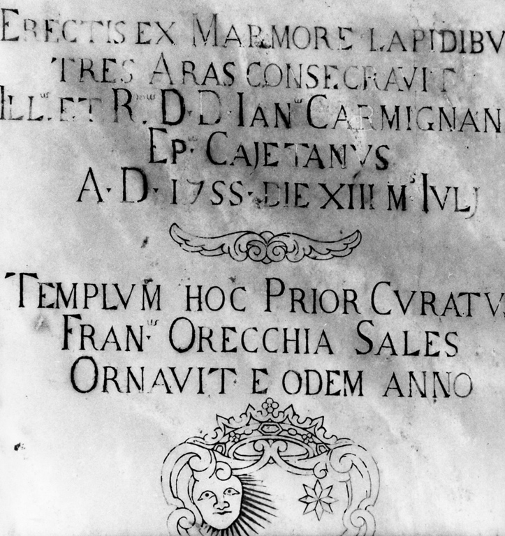 lapide documentaria - ambito campano (sec. XVIII)