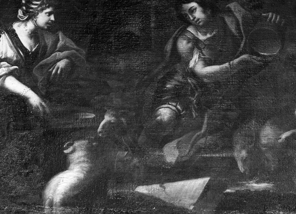 Rachele e Lia pascolano le greggi (dipinto) - ambito napoletano (seconda metà sec. XVII)