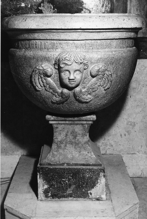 fonte battesimale - a vasca - ambito laziale (sec. XVIII)