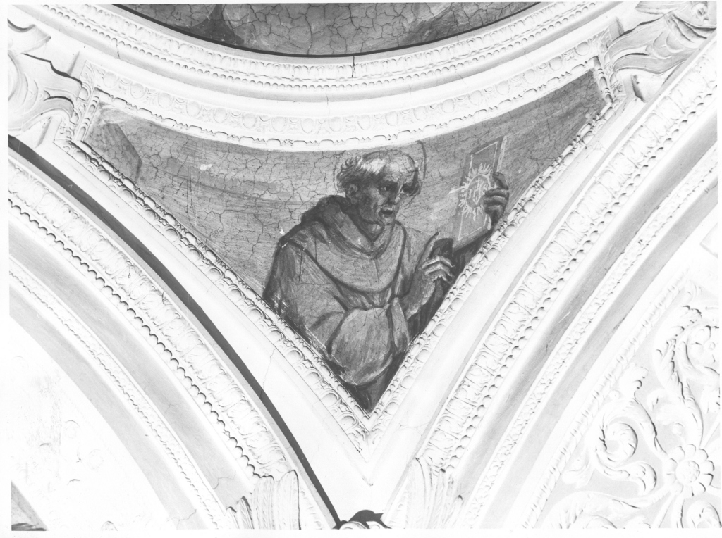 santo (dipinto, elemento d'insieme) - ambito laziale (sec. XVII)