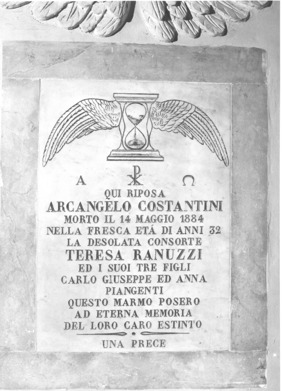 lapide tombale - ambito laziale (sec. XIX)