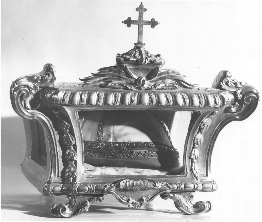 reliquiario a teca - a urna - ambito laziale (sec. XVIII)