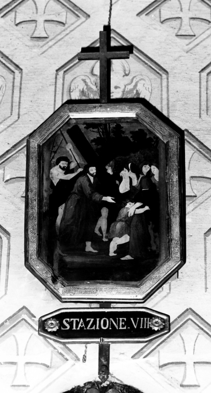 stazione VIII: Gesù consola le donne di Gerusalemme (dipinto) di Triga Giacomo (attribuito) (sec. XVIII)