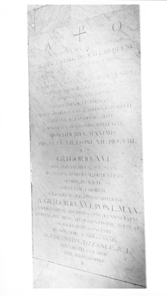 lastra tombale - ambito romano (sec. XIX)