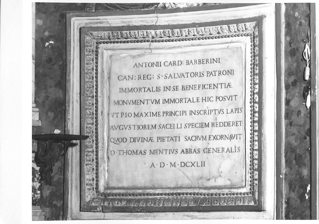 lapide celebrativa - ambito romano (sec. XVII)