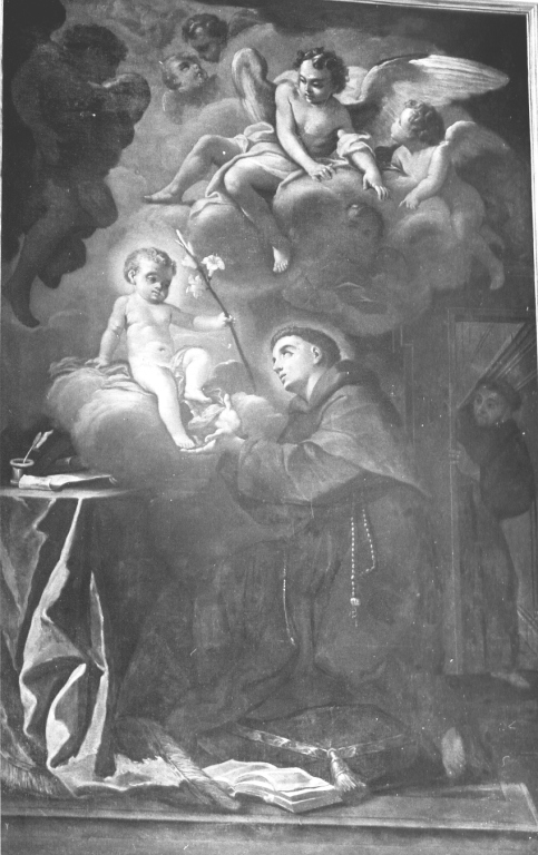 apparizione di Gesù Bambino a Sant'Antonio da Padova (dipinto, ciclo) - ambito laziale (seconda metà sec. XVIII)