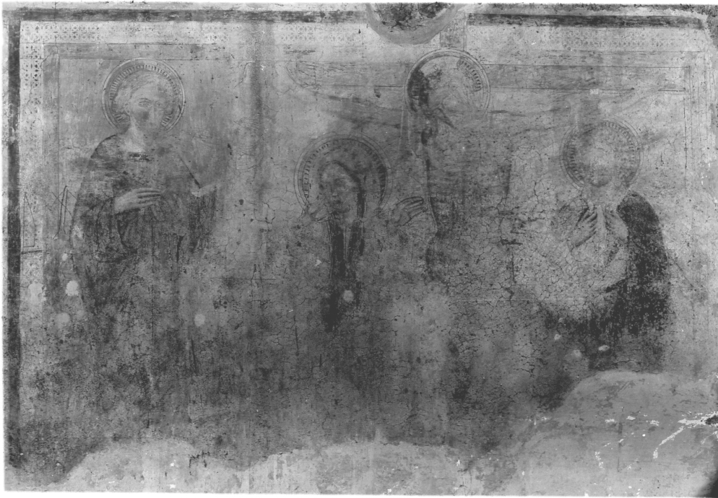 Cristo crocifisso e Santi (dipinto) - ambito laziale (metà sec. XV)