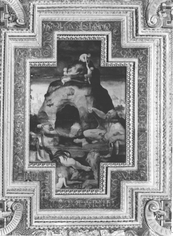 scena allegorica con il Tevere e l'Arno (dipinto, ciclo) di Fontana Prospero (attribuito) (sec. XVI)