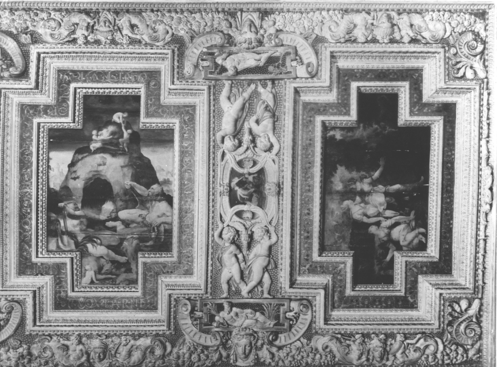 putti reggicornice (rilievo, ciclo) - ambito romano (sec. XVI)