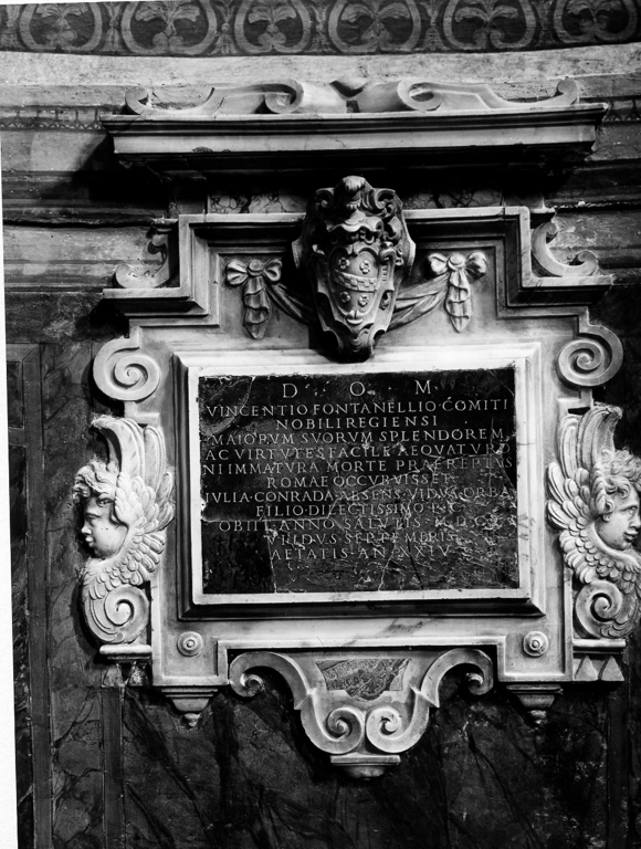 lapide tombale, opera isolata - ambito romano (sec. XVII)