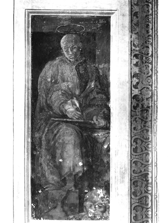 San Marco Evangelista (dipinto, elemento d'insieme) di Lilli Andrea (attribuito) (sec. XVI)
