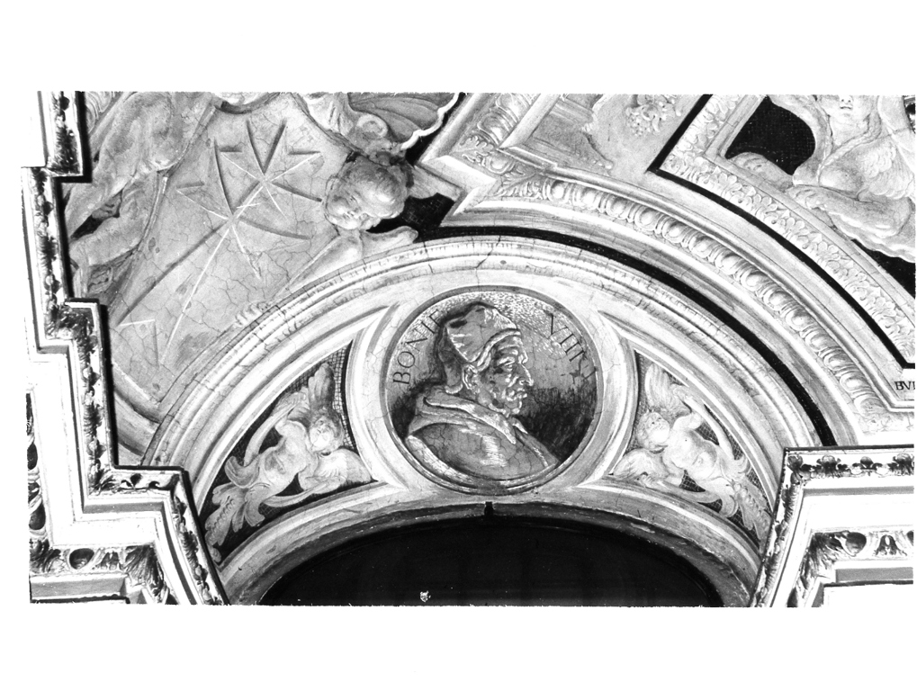 busto ritratto di papa Bonifacio VIII (dipinto, elemento d'insieme) di Abbatini Guidobaldo (attribuito) (sec. XVII)