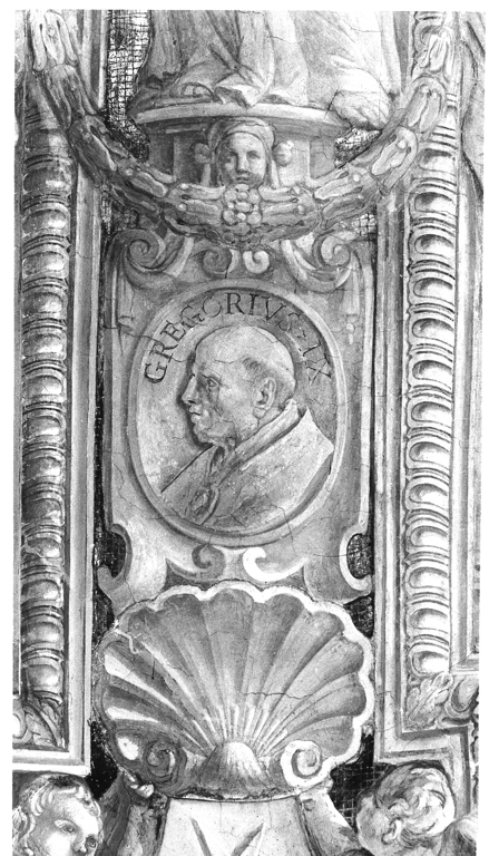 busto ritratto di Gregorio IX (dipinto, elemento d'insieme) di Abbatini Guidobaldo (attribuito) (sec. XVII)