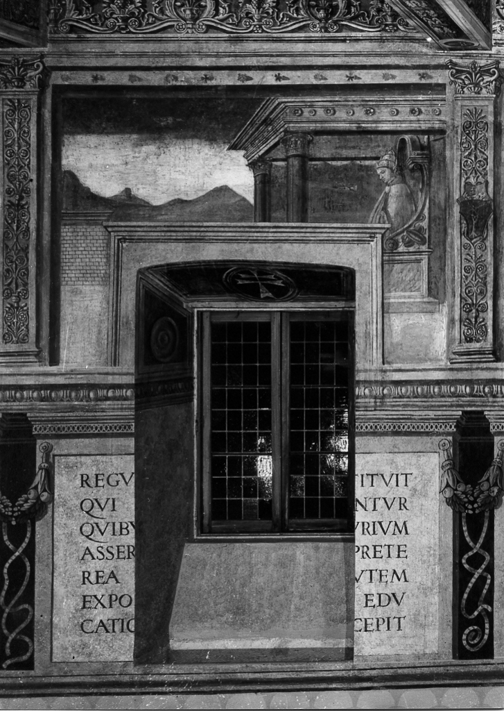 Innocenzo III affida l'ospedale agli ospitalieri di Santo Spirito (dipinto, complesso decorativo) - ambito romano (seconda metà sec. XV)