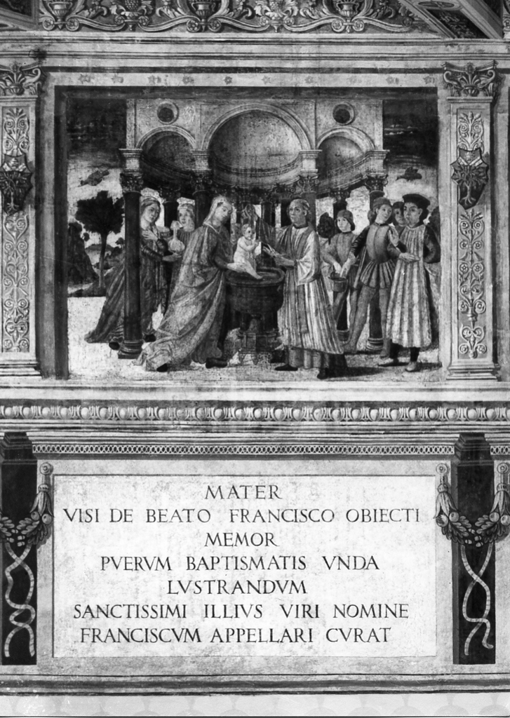 Battesimo di Sisto IV (dipinto, complesso decorativo) - ambito romano (seconda metà sec. XV)