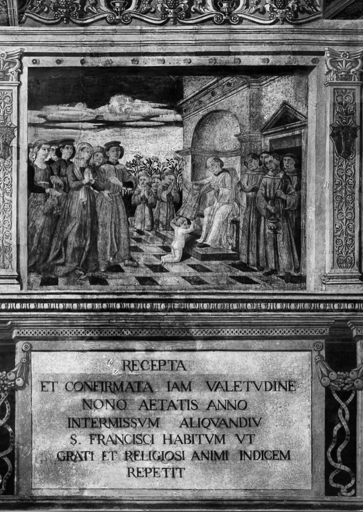 Francesco della Rovere indossa l'abito francescano (dipinto, complesso decorativo) - ambito romano (seconda metà sec. XV)
