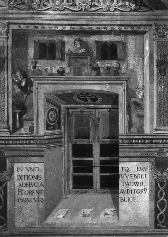 Francesco della Rovere ancora giovane tiene cattedra nelle Università (dipinto, complesso decorativo) - ambito romano (seconda metà sec. XV)