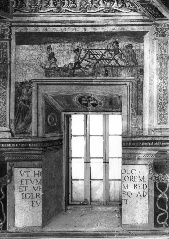 demolizione dell'ospedale innocenziano (dipinto, complesso decorativo) - ambito romano (seconda metà sec. XV)