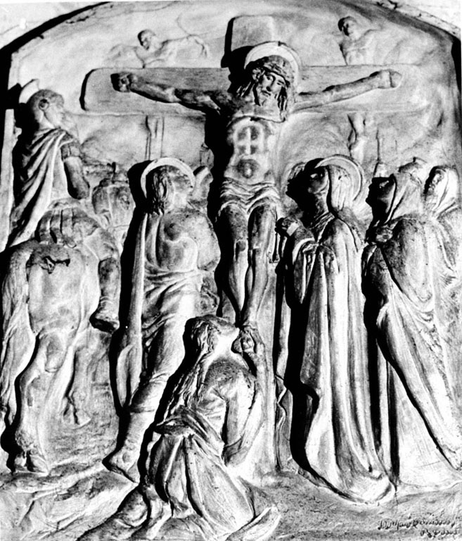 Morte di Cristo sulla croce (formella) di Mastroianni Domenico (primo quarto sec. XX)