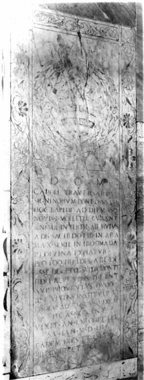 lapide tombale - ambito romano (sec. XVI)