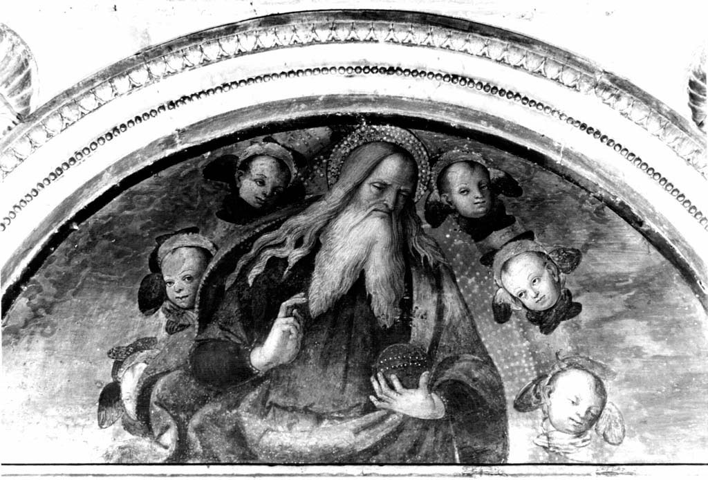 Dio Padre benedicente tra cherubini (dipinto) di Bernardino di Betto detto Pinturicchio (scuola) (sec. XV)