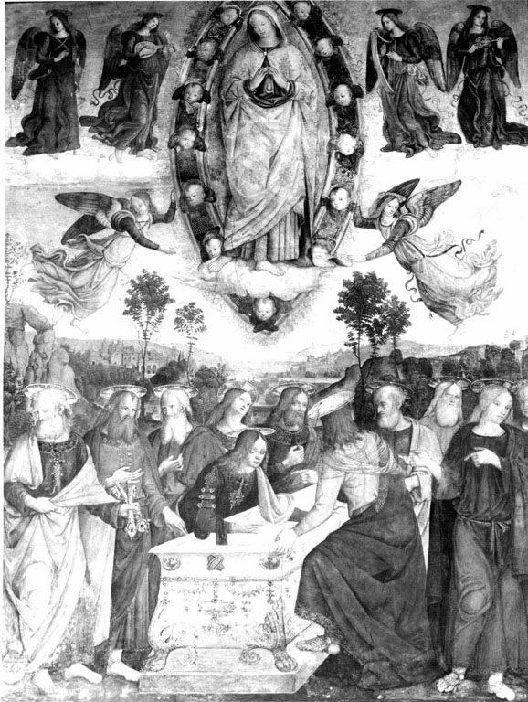 Assunzione della Madonna (dipinto) di Bernardino di Betto detto Pinturicchio (scuola) (sec. XV)