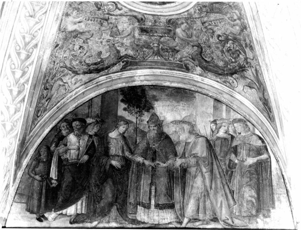 Sposalizio di Maria e Giuseppe (dipinto) di Bernardino di Betto detto Pinturicchio (scuola) (sec. XV)
