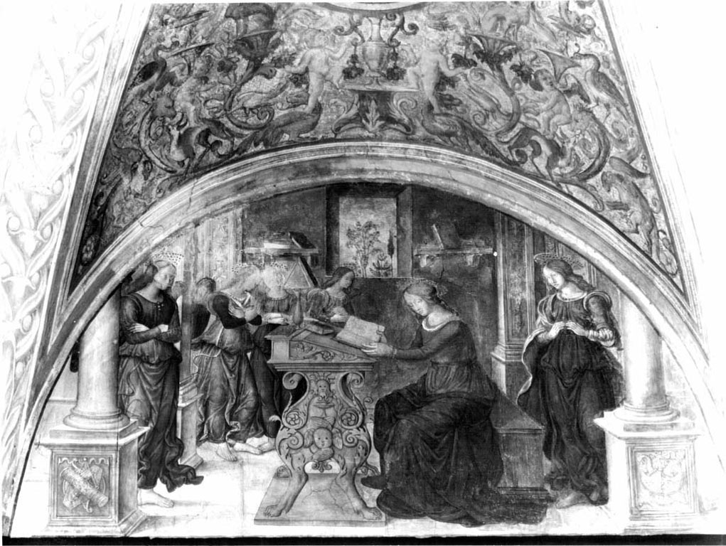 Annunciazione (dipinto) di Bernardino di Betto detto Pinturicchio (scuola) (sec. XV)