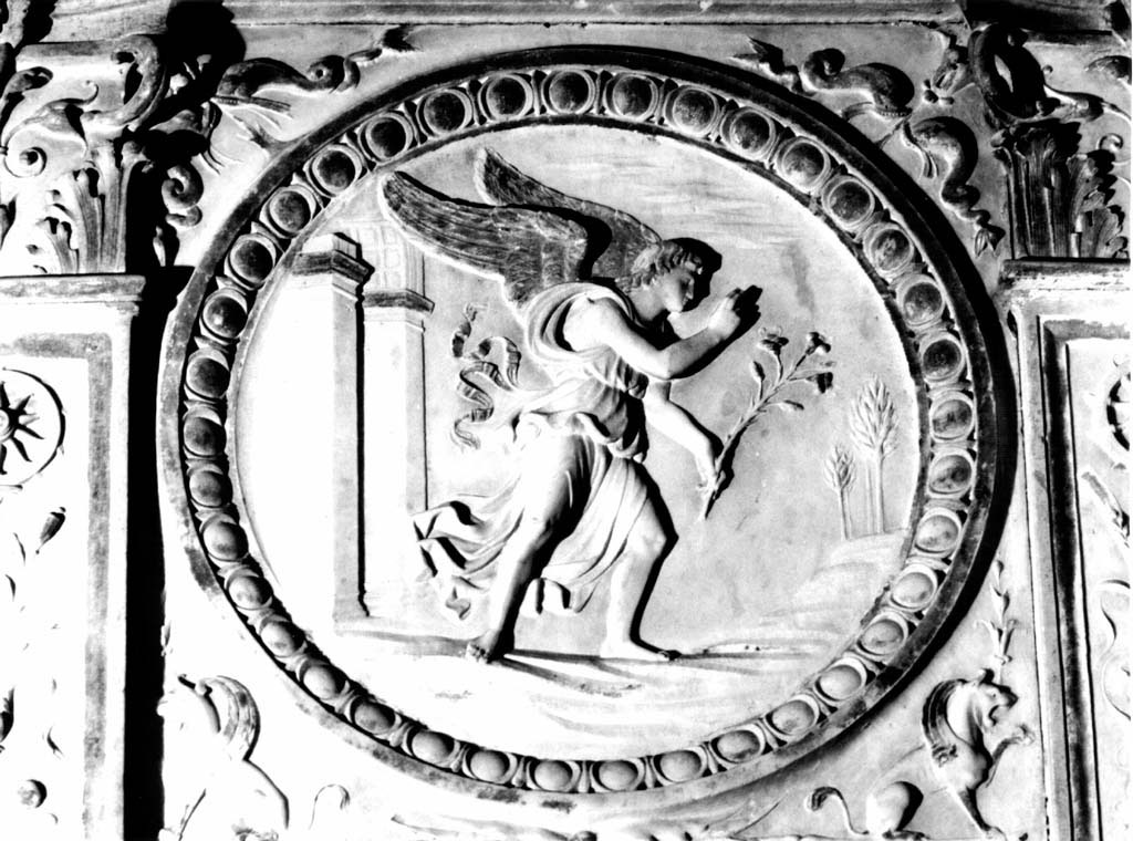 Angelo annunciante (rilievo) di Romano Gian Cristofaro (attribuito) (sec. XVI)