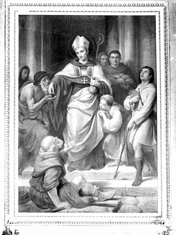 San Tommaso da Villanova distribuisce elemosine ai poveri (pala d'altare) di De Rossi Casimiro (sec. XIX)