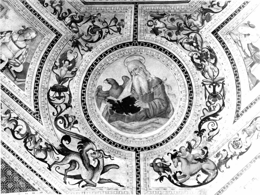 San Giovanni legge il vangelo (dipinto) di Bernardino di Betto detto Pinturicchio (sec. XVI)