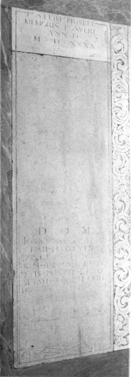 lapide tombale - ambito romano (sec. XVI)