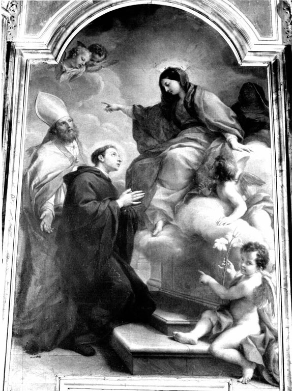 Maria Vergine, sant'Agostino e san Nicola da Tolentino (pala d'altare) di Masucci Agostino (metà sec. XVIII)