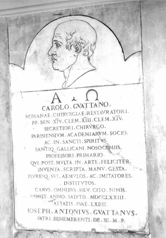 Ritratto di Carlo Guattano (graffito) - ambito romano (sec. XVIII)